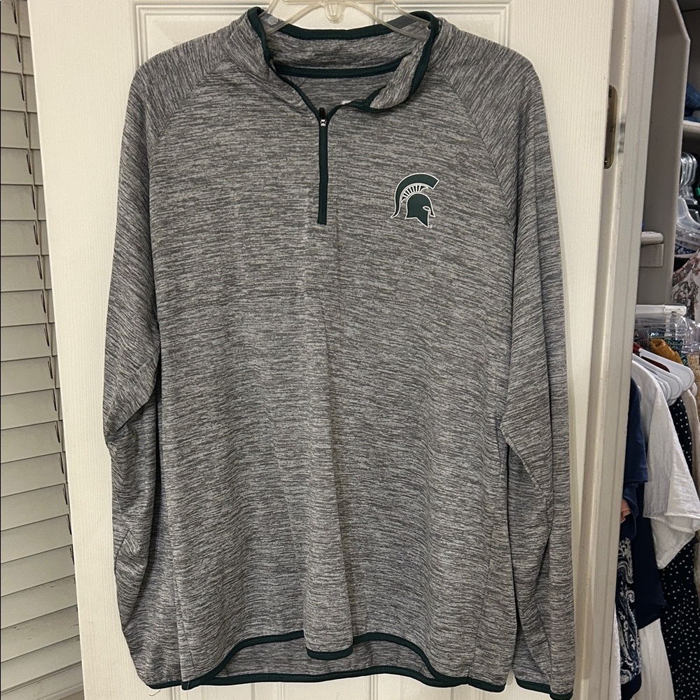 Colosseum Gray Michigan State Spartans Athletic Quarter zip